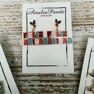 Multicolor Feliz Navidad Earrings